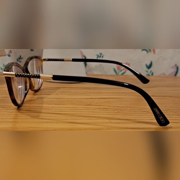 NIB Jimmy Choo JC154 Tortoise Cat Eye Reading Eye Glasses Frame w/ Wipe & Case - Picture 3 of 8